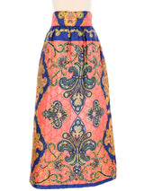 1970s Quilted Hostess Maxi Skirt Bottom arcadeshops.com