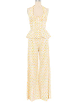 1970s Floral Halter Top Ensemble Suit arcadeshops.com