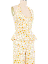 1970s Floral Halter Top Ensemble Suit arcadeshops.com