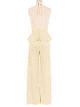 1970s Floral Halter Top Ensemble Suit arcadeshops.com