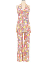 1970s Mosaic Halter Top Ensemble Suit arcadeshops.com