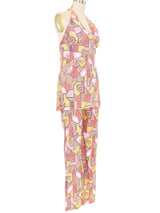 1970s Mosaic Halter Top Ensemble Suit arcadeshops.com