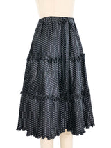 Adolfo Dot Printed Pleated Skirt Bottom arcadeshops.com