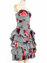 Jil Sander Rose Ruffle Plaid Dress Dress arcadeshops.com