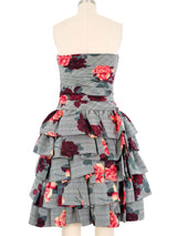 Jil Sander Rose Ruffle Plaid Dress Dress arcadeshops.com