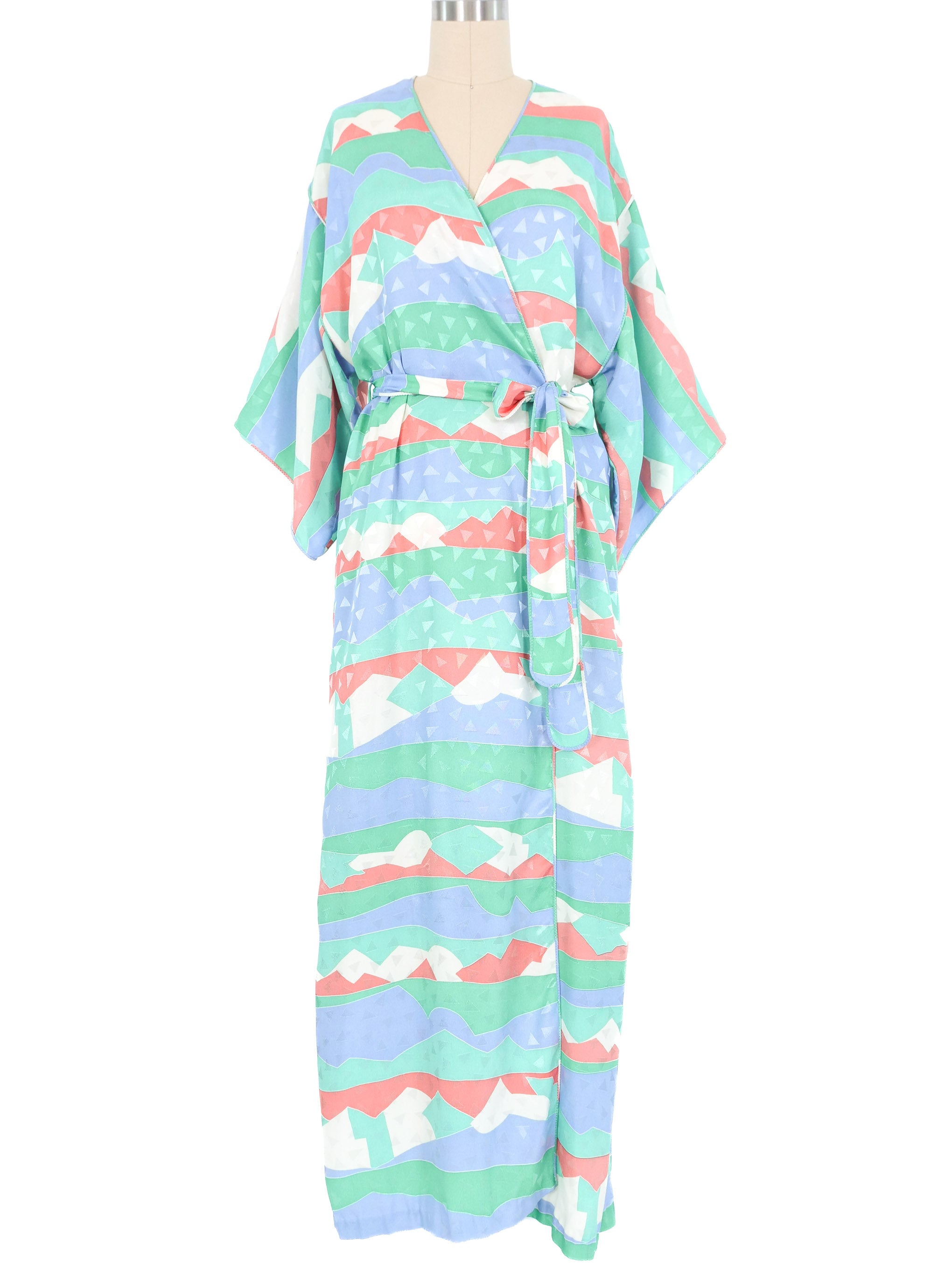 Mary McFadden Pastel Geometric Robe