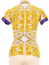 1992 Gianni Versace Printed Polo Shirt Top arcadeshops.com