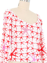 Versace Starfish Jersey Crop Top Top arcadeshops.com