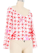 Versace Starfish Jersey Crop Top Top arcadeshops.com