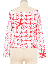 Versace Starfish Jersey Crop Top Top arcadeshops.com