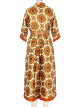 1970s Quilted Medallion Print Lounge Jumpsuit Jumpsuit arcadeshops.com