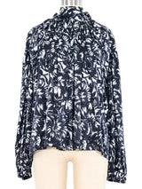 Balenciaga Floral Printed Satin Blouse Top arcadeshops.com