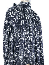 Balenciaga Floral Printed Satin Blouse Top arcadeshops.com