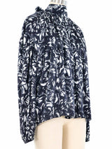 Balenciaga Floral Printed Satin Blouse Top arcadeshops.com