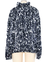 Balenciaga Floral Printed Satin Blouse Top arcadeshops.com