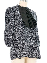 2012 Saint Laurent Leather Bib Silk Top Top arcadeshops.com