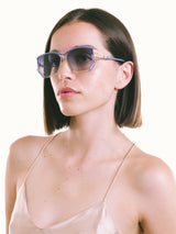 Cazal Model 197 Blue Geometric Sunglasses Accessory arcadeshops.com