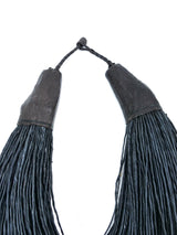 African Leather Brown Bib Necklace Accessory arcadeshops.com