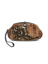 Christian Dior Beaded Velvet Patent Trimmed Clutch Accessory arcadeshops.com