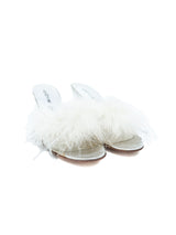 Metallic Marabou Trimmed Platform Slides, 7.5 Accessory arcadeshops.com
