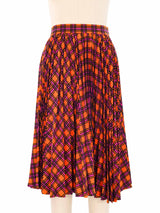 Christian Dior Pleated Neon Plaid Skirt Bottom arcadeshops.com