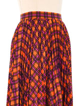 Christian Dior Pleated Neon Plaid Skirt Bottom arcadeshops.com