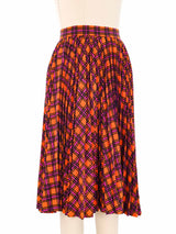 Christian Dior Pleated Neon Plaid Skirt Bottom arcadeshops.com