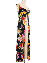 Thierry Mugler Open Front Floral Dress Dress arcadeshops.com