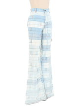 1970s Belt Loop Patchwork Flare Jeans Bottom arcadeshops.com