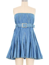 John Galliano Strapless Denim Mini Dress Dress arcadeshops.com