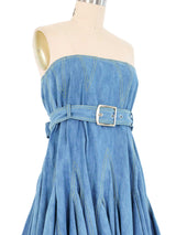 John Galliano Strapless Denim Mini Dress Dress arcadeshops.com