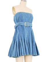 John Galliano Strapless Denim Mini Dress Dress arcadeshops.com