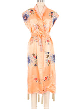 Embroidered Peach Sleeveless Maxi Vest Jacket arcadeshops.com