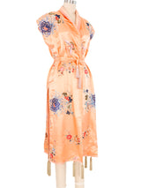 Embroidered Peach Sleeveless Maxi Vest Jacket arcadeshops.com