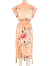 Embroidered Peach Sleeveless Maxi Vest Jacket arcadeshops.com