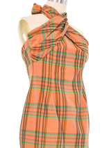 Givenchy Wrap Halter Plaid Mini Dress Dress arcadeshops.com