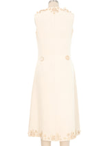 1960s Gits Paris Cream Wood Button Embellished Dress Dress arcadeshops.com