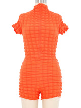 Orange Popcorn Romper Jumpsuit arcadeshops.com