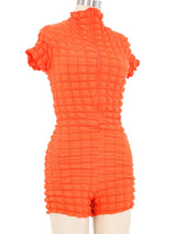 Orange Popcorn Romper Jumpsuit arcadeshops.com