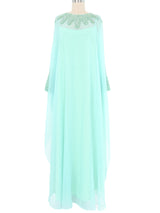 Ice Blue Sheer Caftan And Slip Dress arcadeshops.com