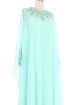 Ice Blue Sheer Caftan And Slip Dress arcadeshops.com