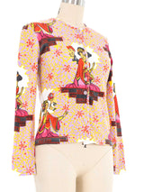 Christian Dior Princess Flower Cotton Cardigan Top arcadeshops.com