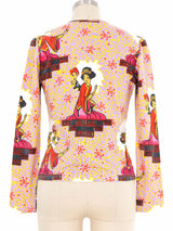 Christian Dior Princess Flower Cotton Cardigan Top arcadeshops.com