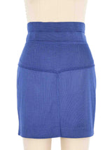 Alaia Blue Knit Lace Up Mini Skirt Ensemble Suit arcadeshops.com