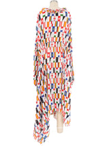 2019 Balenciaga Flag Printed Plisse Pleat Dress Dress arcadeshops.com
