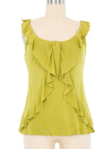 Moschino Chartreuse Bow Front Tank Top arcadeshops.com