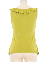 Moschino Chartreuse Bow Front Tank Top arcadeshops.com