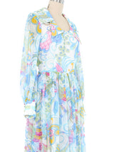 Pastel Floral Chiffon Hostess Dress Dress arcadeshops.com