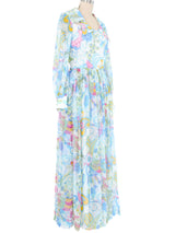 Pastel Floral Chiffon Hostess Dress Dress arcadeshops.com