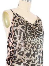 Paco Rabanne Leopard Chainmail Satin Tank Top Top arcadeshops.com